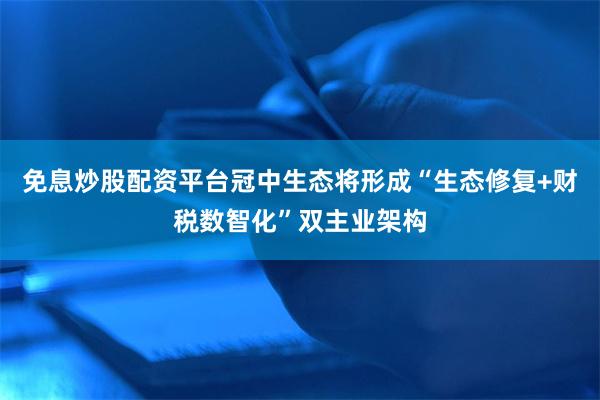 免息炒股配资平台冠中生态将形成“生态修复+财税数智化”双主业架构